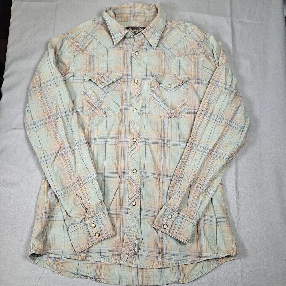 Wrangler Plaid Pearl Snap Front Shirt Multicolor Ranch Farmhouse Women's XXL